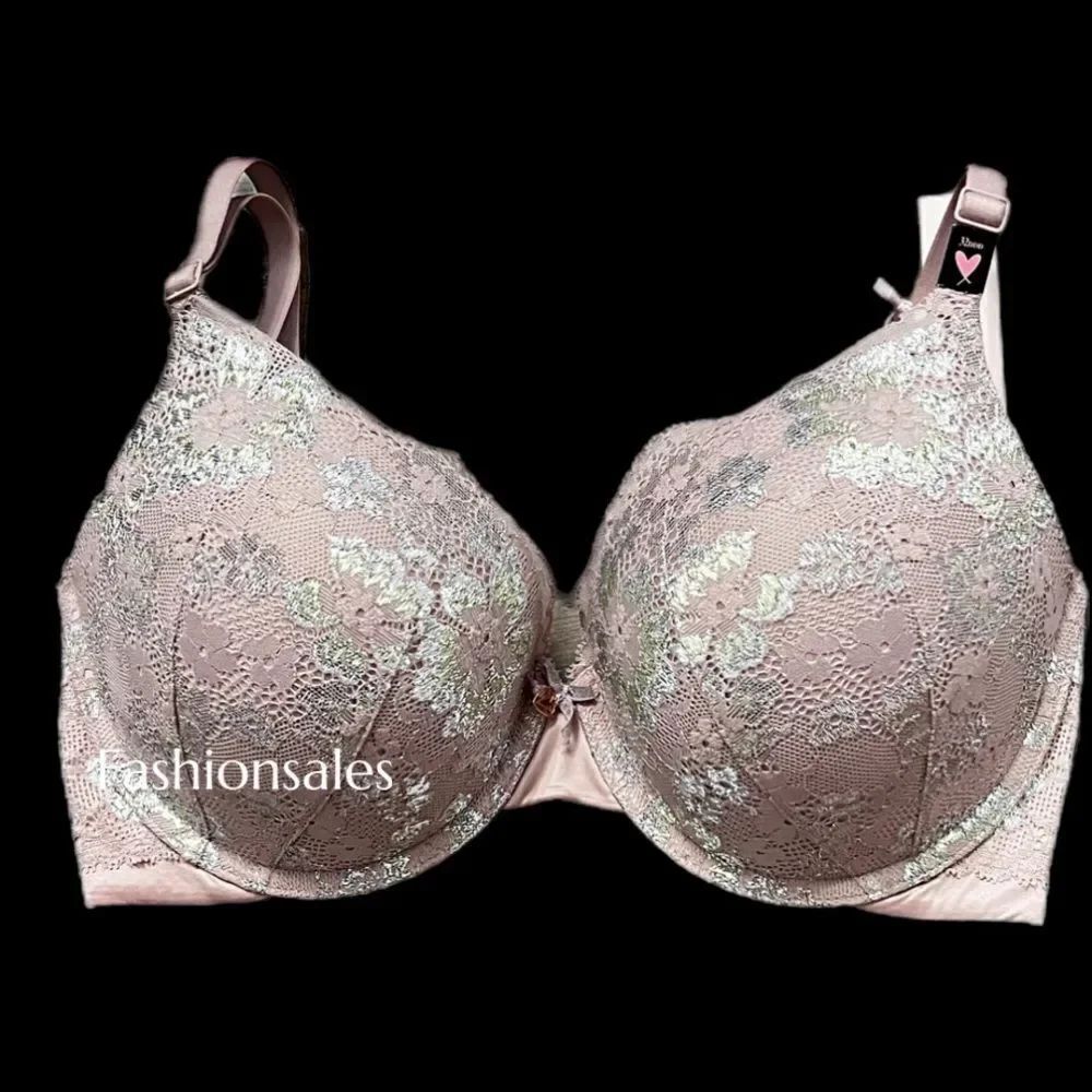 Victoria’s Secret Supersoft Body Perfect Shape Padded metallic lace bra 32DDD